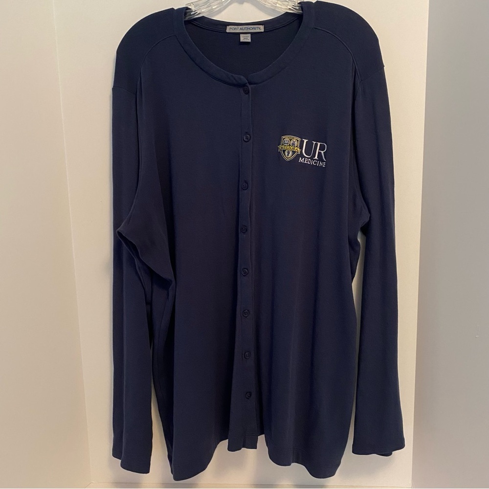 University of Rochester UR Medicine Stretch Button-Front Cardigan Navy 3XL